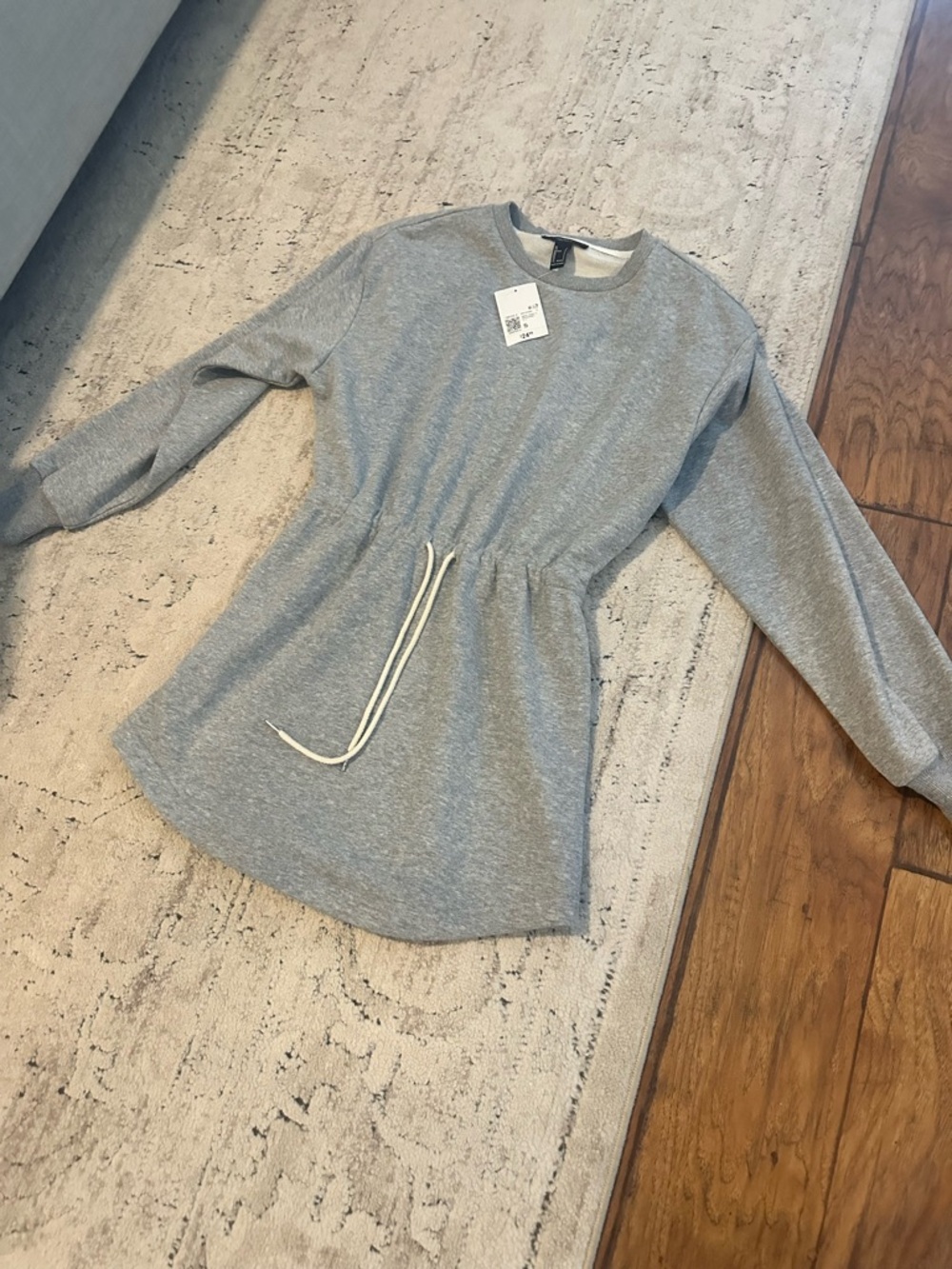 Heather Gray Drawstring Sweatshirt dress